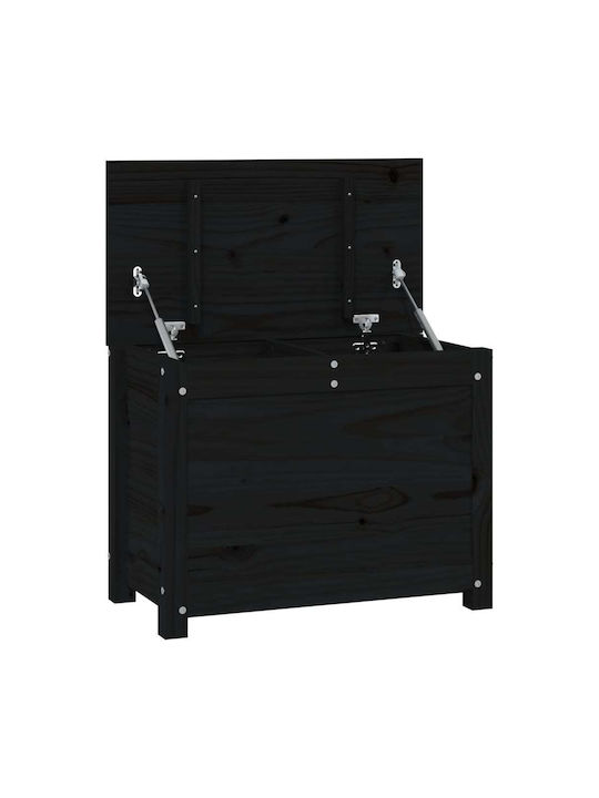 vidaXL Wooden Decorative Trunk Black 60x32x45.5cm