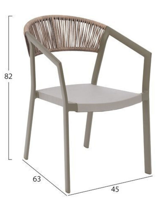 Gartenstühle Aluminium Miri Beige 45x63x82cm