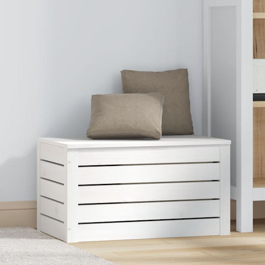 vidaXL Декоративна куфар Дърво Бял 59.5x36.5x33бр