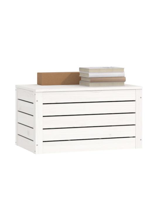 vidaXL Декоративна куфар Дърво Бял 59.5x36.5x33бр