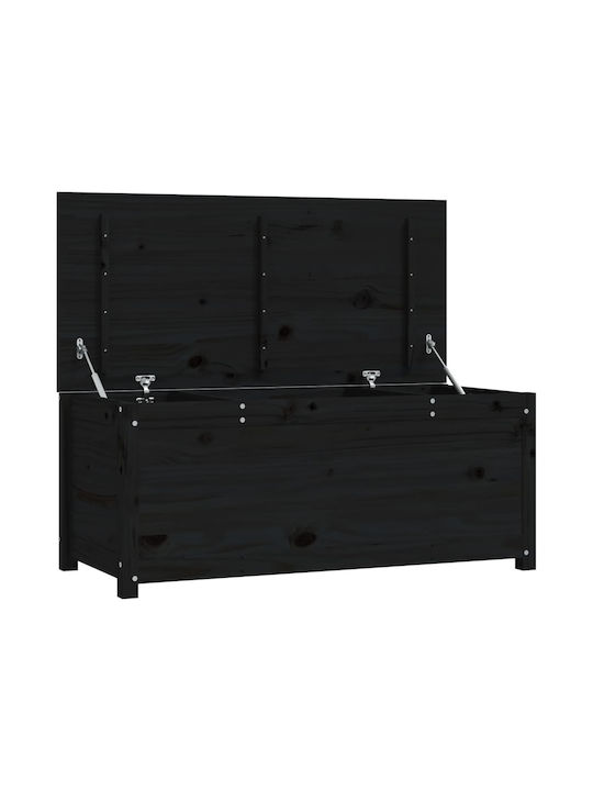 vidaXL Wooden Decorative Trunk Black 110x50x45.5cm