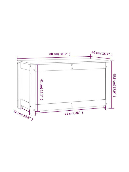 vidaXL Wooden Decorative Trunk White 80x40x45.5cm
