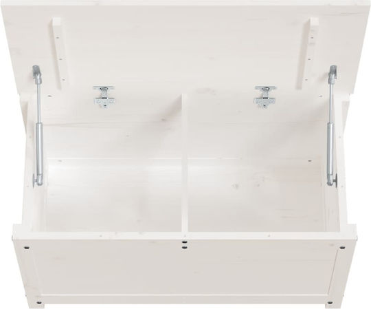vidaXL Διακοσμητικό Μπαούλο Ξύλινο Λευκό 80x40x45.5εκ.