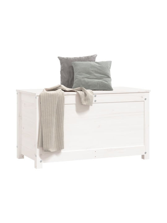 vidaXL Wooden Decorative Trunk White 80x40x45.5cm