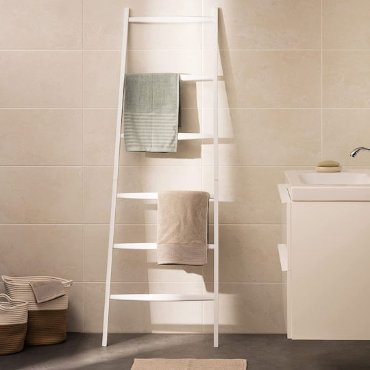 Navaris Scară de Baie cu 6 Locuri De Podea ​56x170cm Albă