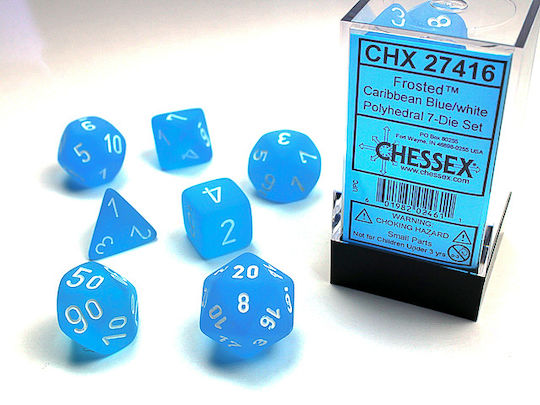 Call of Cthulhu Frosted Dice Carribean Blue