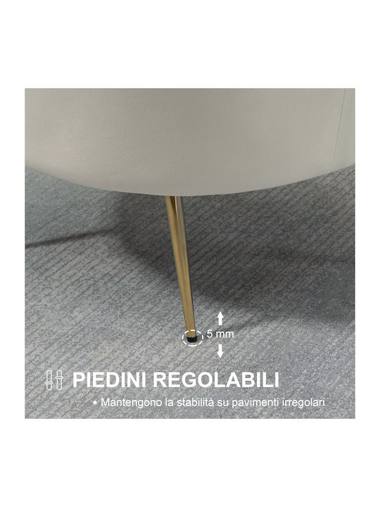 Sessel Samt Ecru 79x77x77cm