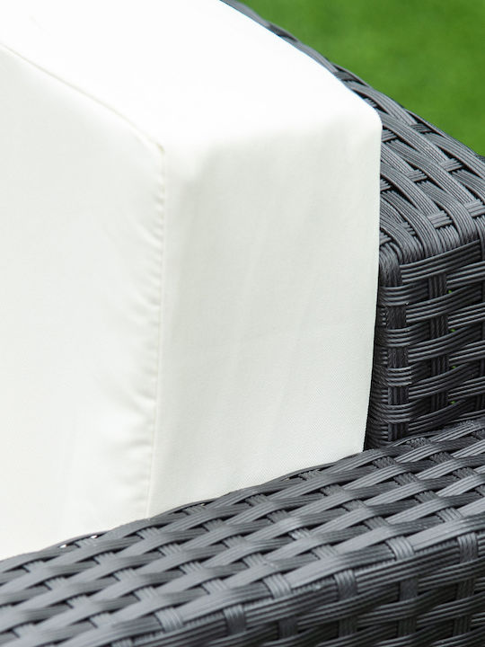 Outsunny Garten- und Outdoor-Möbelsets Wohnzimmer Typsatz 4 Stück Creme mit Kissen