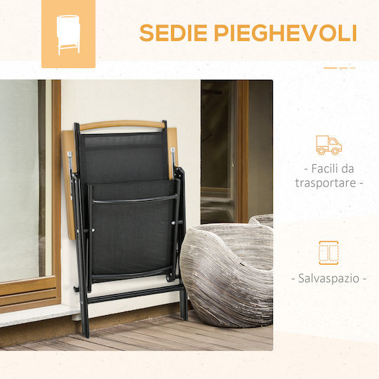 Set Sala De Mese Pentru Exterior 5 Piese Negru