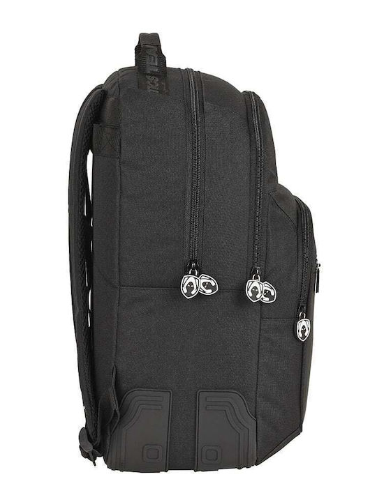 Safta Schulranzen Rucksack Junior High-High School Schwarz mit Flaschenhalter