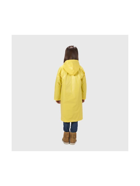 Anorak Wasserdicht Kinderjacke Lang mit Kapuze Gelb Walker – X Long