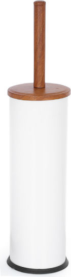 Vesta Metallic Toilet Brush and Basket Set 5lt White