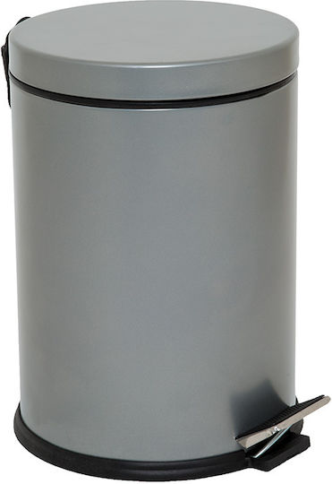 Vesta Metallisch Set aus Toilettenbürste und Mülleimer für das Badezimmer 5Es Gray