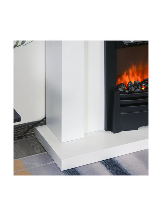 HomCom Fireplace 1000 Boden Elektrischer Kamin 2000W 102x95cm Weiß