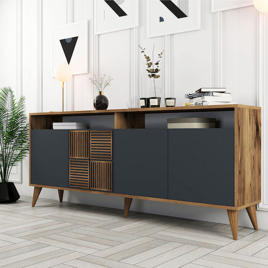 Мебели за съхранение Milan дървен Walnut / Anthracite 180x35x78.6см