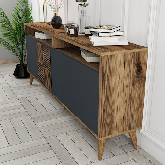 Мебели за съхранение Milan дървен Walnut / Anthracite 180x35x78.6см