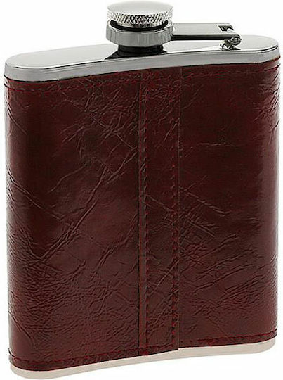 Hip Flask Sticlă Oțel inoxidabil Roșu 210ml