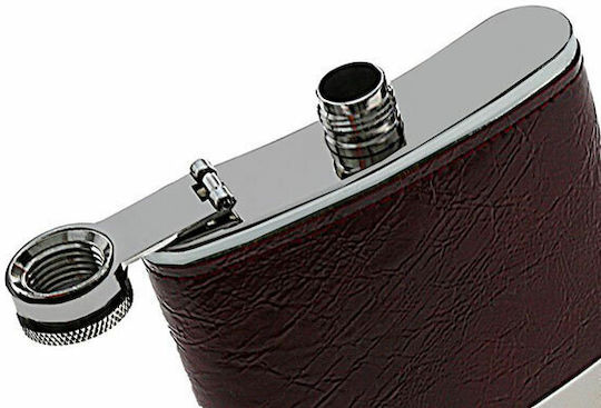 Hip Flask Sticlă Oțel inoxidabil Roșu 210ml