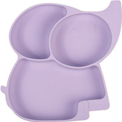 Feeding Set Elephant made of Silicone with Non-Slip Base Pink 6pcs for 6+ months