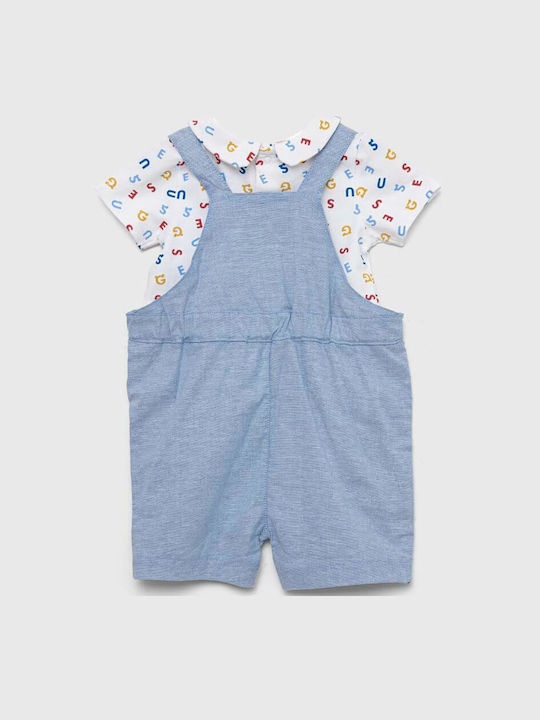 Guess Baby Bodysuit Set Short-Sleeved with Pants Light Blue