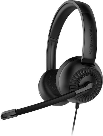 Kruger & Matz P3 Über Ohr Multimedia-Headsets mit Mikrofon und Verbindung USB-A in Schwarz Farbe