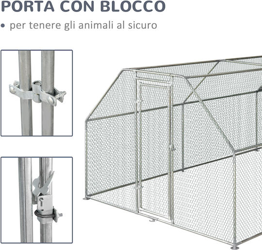 Pawhut Metallic Poultry Coop L5.7 x W2.8 x H1.95m