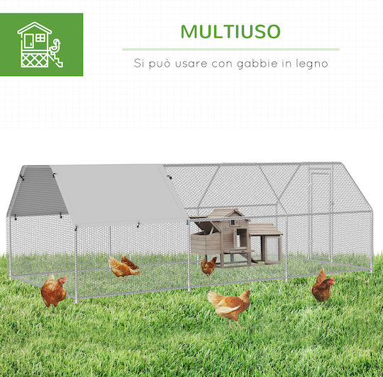 Pawhut Metallic Poultry Coop L5.7 x W2.8 x H1.95m