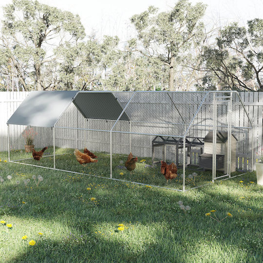 Pawhut Metallic Poultry Coop L5.7 x W2.8 x H1.95m