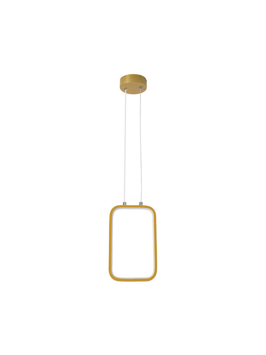 GloboStar Deroba Κρεμαστό Φωτιστικό Χρυσό LED 16x25.5εκ.