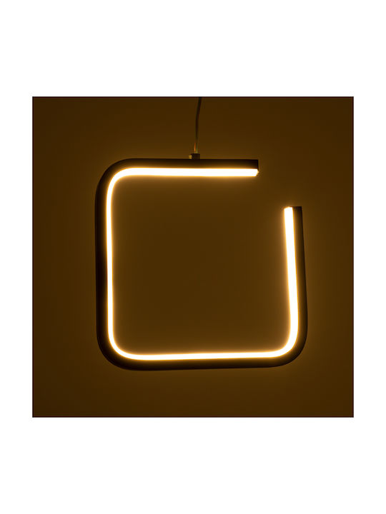 GloboStar Ceroba Lumină Suspendată Neagră LED cu Lumină Bianco Reglabilă 22x22x22cm