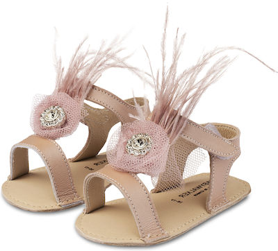 Babywalker Baptism Leather Soft Sole Sandals Pink