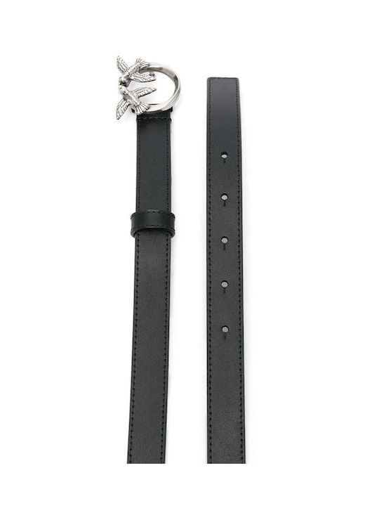 Pinko Love Berry H2 Leather Women's Belt Black