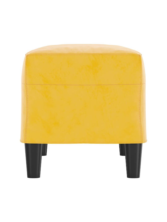 Velvet Upholstered Bench Stool Yellow 70x35x41cm
