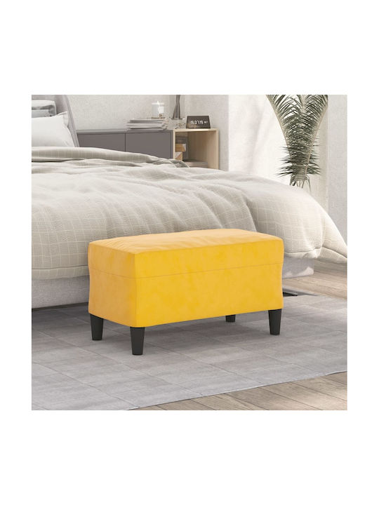 Stool Bench Stool Upholstered with Velvet Yellow 70x35x41cm