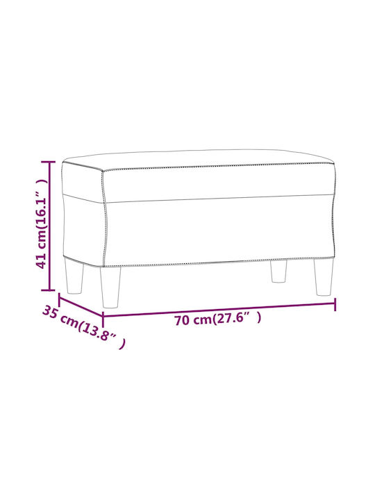Burgundy Velvet Bench Stool Upholstered 70x35x41cm