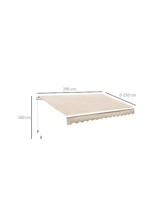 Outsunny Zelt Terrasse Beige 3x2.5m