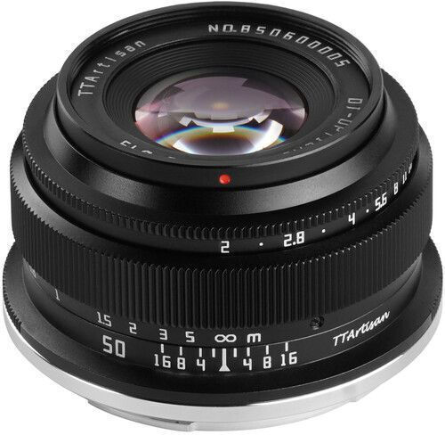 TTArtisan Full Frame Camera Lens 50mm f/2 Fixed for Canon RF Mount Black