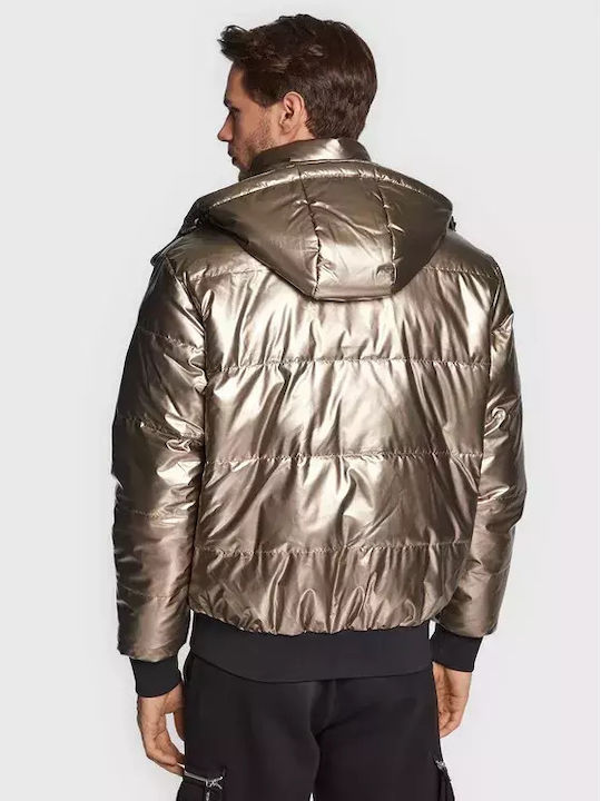Χειμωνιάτικο Μπουφάν Puffer Διπλής Όψης Μπρονζέ / Μαύρο