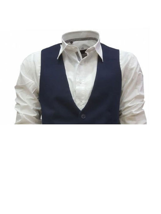 Luciano Faketti Vest men's in fashion color blue