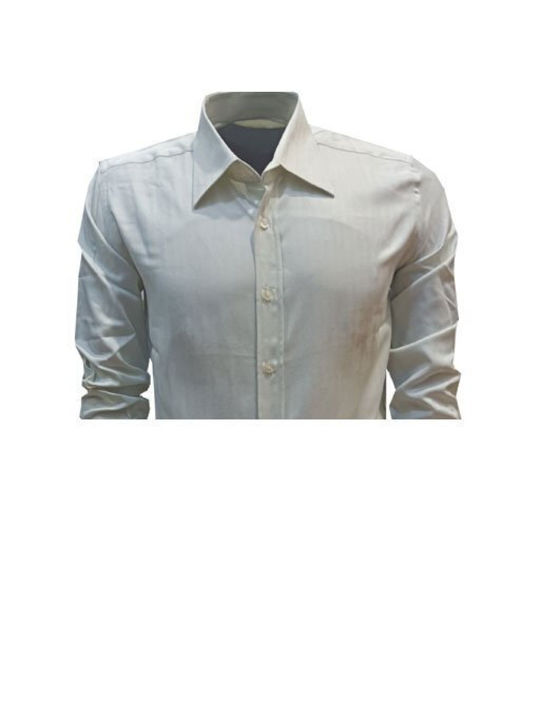 3B GROUPS Men's herringbone shirt ecru beige narrow fit