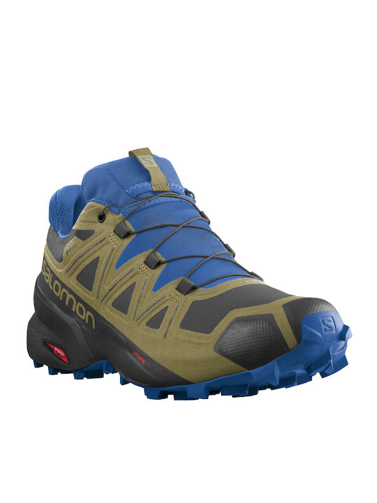 Salomon Speedcross 5 GTX Herren Sportschuhe Trail Running Wasserdicht mit Gore-Tex Membran Black / Green Moss