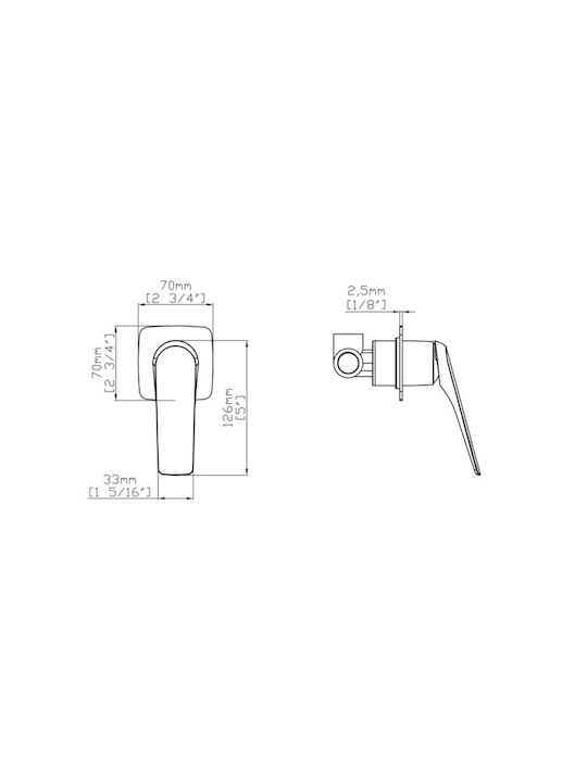 Karag Lea S050 S050GM Mischpult Einbau für Dusche 1 Ausfahrt Silber