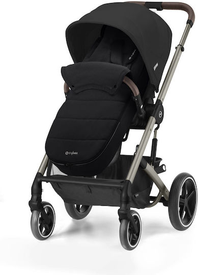 Cybex Gold Universal Stroller Footmuff Moon Black With Fleece Lining 97x40cm