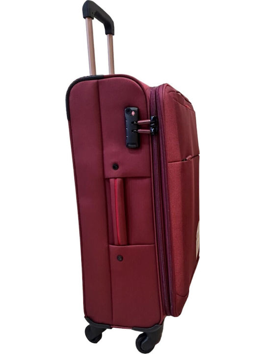 Diplomat The Athens Collection 6040 Large Travel Suitcase Fabric Burgundy with 4 Wheels Height 78cm ZC6040