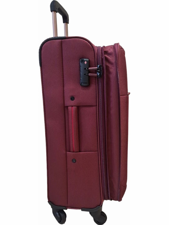 Diplomat The Athens Collection 6040 Large Travel Suitcase Fabric Burgundy with 4 Wheels Height 78cm ZC6040