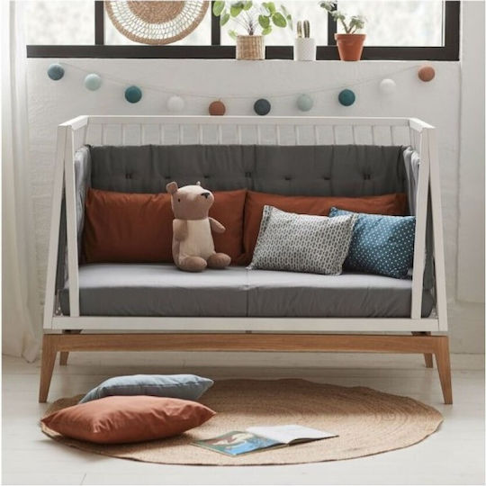 Leander Πολυμορφική Κούνια Luna White / Oak με Στρώμα