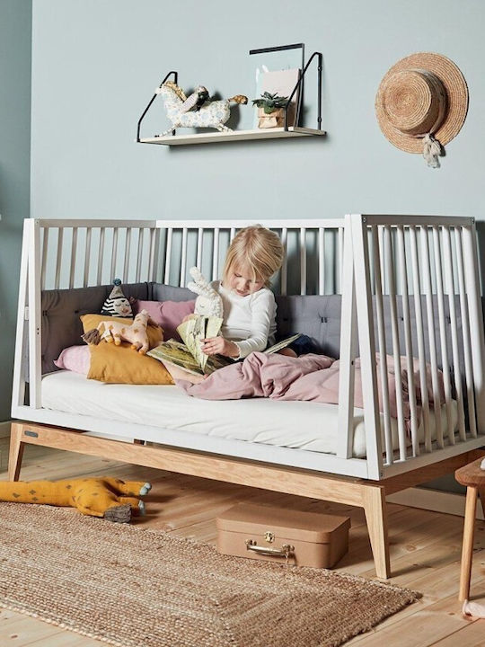 Leander Luna Baby Crib White Oak with Mattress