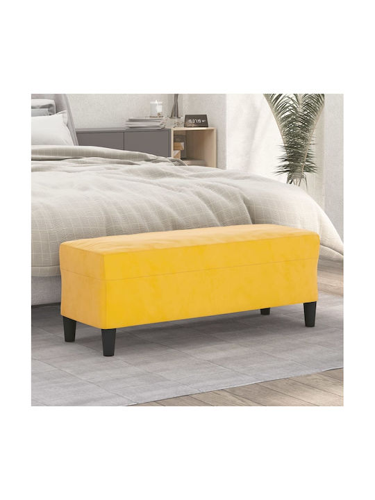 Stool Bench Stool Upholstered with Velvet Yellow 100x35x41cm