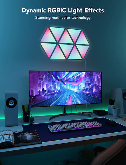 Govee Smart Декоративно Осветително Тяло Glide Tri-angle LED RGBIC 10 бр Govee Smart Декоративно Осветително Тяло Glide Tri-angle LED RGBIC 10 бр
