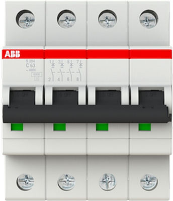 Abb Αυτόματη Ασφάλεια 63A Τετραπολική 6kA Καμπύλης C 24791